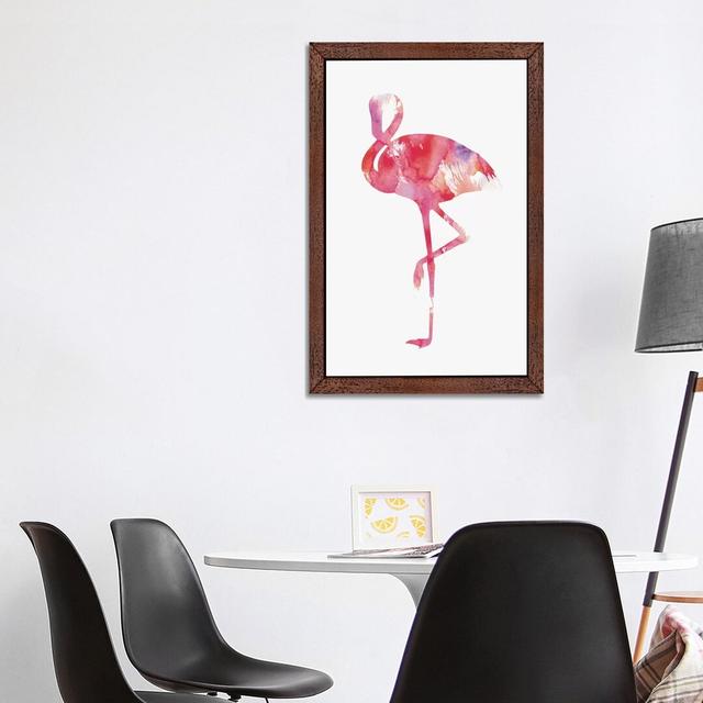 Flamingo by Andreas Lie - Floater Frame Print on Canvas 17 Stories Size: 101.6cm H x 66.04cm W x 3.81cm D, Frame Option: Brown Framed on Productcaster.