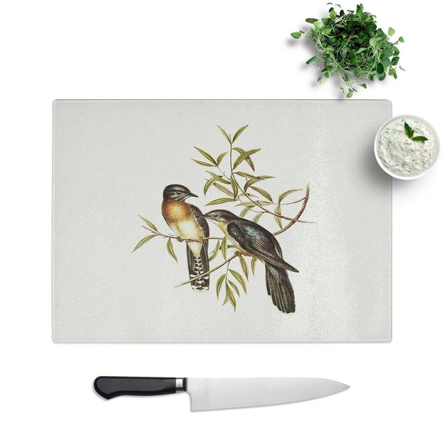 Tempered Glass Brush Cuckoos Chopping Board East Urban Home Size: 28.5 cm W x 20 cm L on Productcaster.