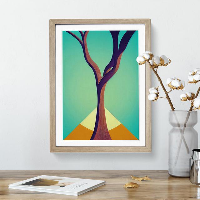 Abstract Tree No.4 - Picture Frame Graphic Art ClassicLiving Frame Colour: Oak, Size: 64cm H x 46cm W x 2cm D on Productcaster.