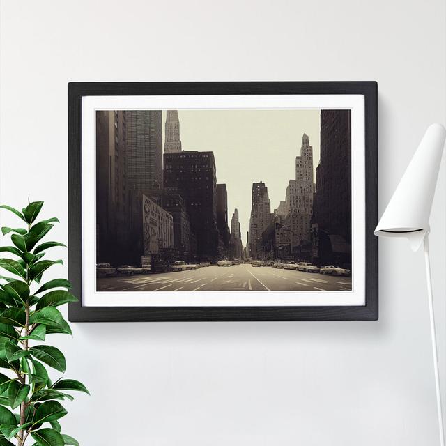 Vintage New York Skyline Vol.1 - Floater Frame Graphic Art 17 Stories Frame Colour: Black, Size: 34cm H x 46cm W on Productcaster.