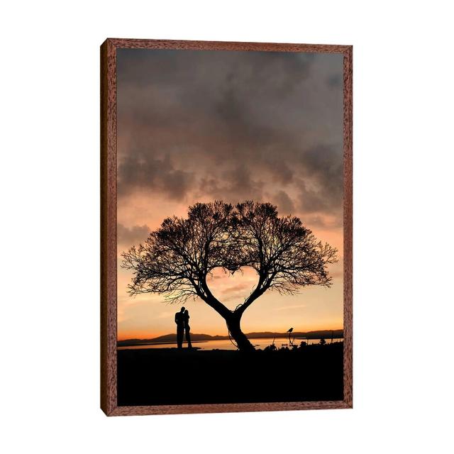 Tree And Heart by Abdullah Evindar - Print on Canvas Ebern Designs Size: 66.04cm H x 45.72cm W x 3.81cm D, Format: Classic Brown Wood Framed on Productcaster.