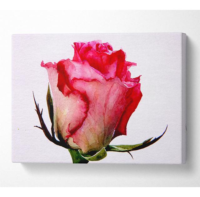 Single Pink Rose - Print ClassicLiving Size: 35.6cm H x 50.8cm W x 10cm D on Productcaster.