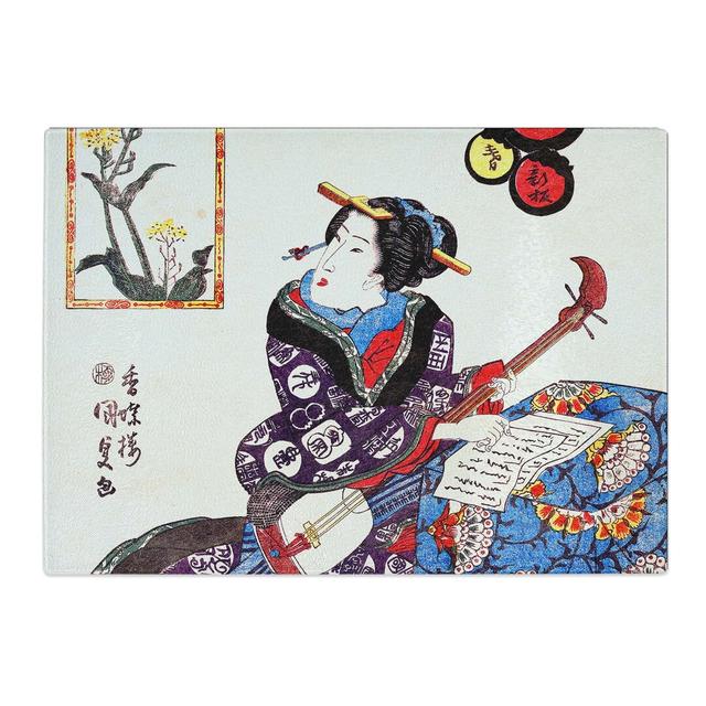 Tempered Glass Musician by Utagawa Toyokuni Chopping Board East Urban Home Size: 39 cm x 28.5 cm on Productcaster.