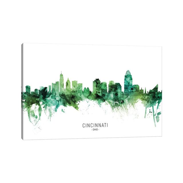 Cincinnati Ohio Skyline Green - Print Latitude Run Size: 45.72cm H x 66.04cm W x 1.91cm D on Productcaster.