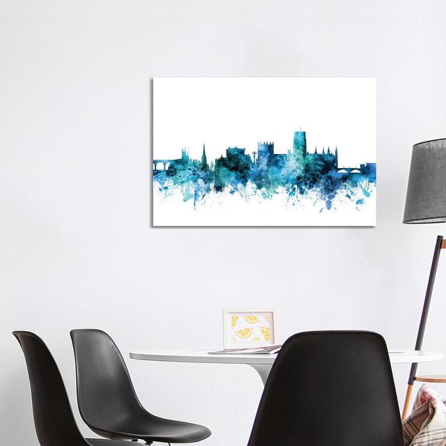 Durham, England Skyline Cityscape by Michael Tompsett - Wrapped Canvas Gallery-Wrapped Canvas Giclée Latitude Run Size: 66.04cm H x 101.6cm W x 1.91cm on Productcaster.