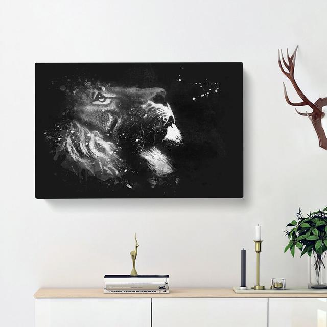 Majestic Lion Illustration - Wrapped Canvas Print East Urban Home Size: 40cm H x 60cm W x 4cm D on Productcaster.