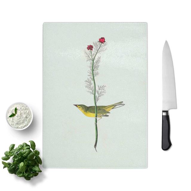 Tempered Glass Selbys Flycatcher Bird by John James Audubon Chopping Board East Urban Home Size: 20 cm W x 28.5 cm L on Productcaster.