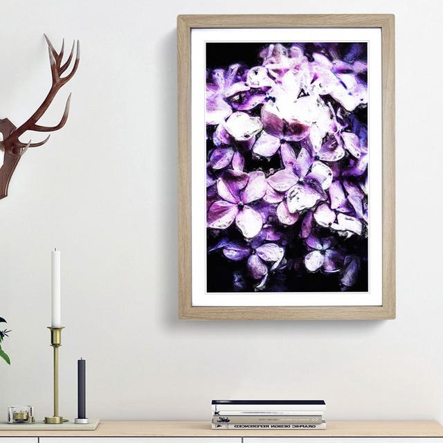 Lilac Hydrangeas - Picture Frame Painting Print East Urban Home Size: 48cm H x 36cm W x 2cm D, Frame Option: Oak Framed on Productcaster.