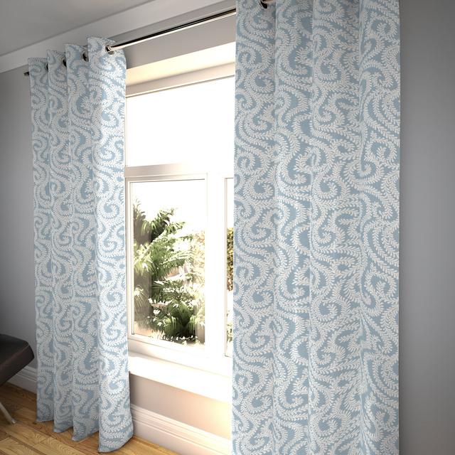 Holoman Polyester Blackout Grommet / Eyelet Curtain Pair (Set of 2) Ophelia & Co. Panel Size: Width 167 x Drop 228cm, Colour: Wedgewood Blue on Productcaster.