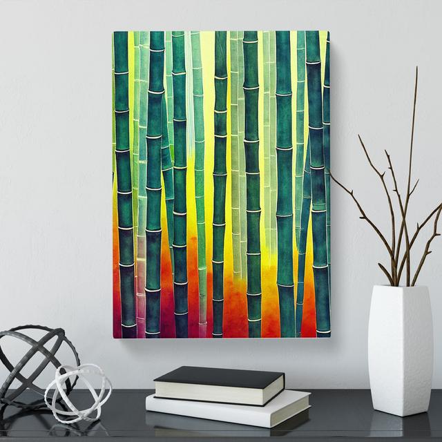 CAN-V0523-2686X Watercolour Bamboo Forest - Wrapped Canvas Print 17 Stories Size: 60cm H x 40cm W x 3cm D on Productcaster.