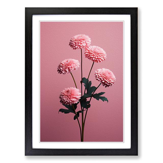 Chrysanthemums Minimalism No.2 - Print 17 Stories Format: Black Framed, Size: 64cm H x 46cm W x 2cm D on Productcaster.