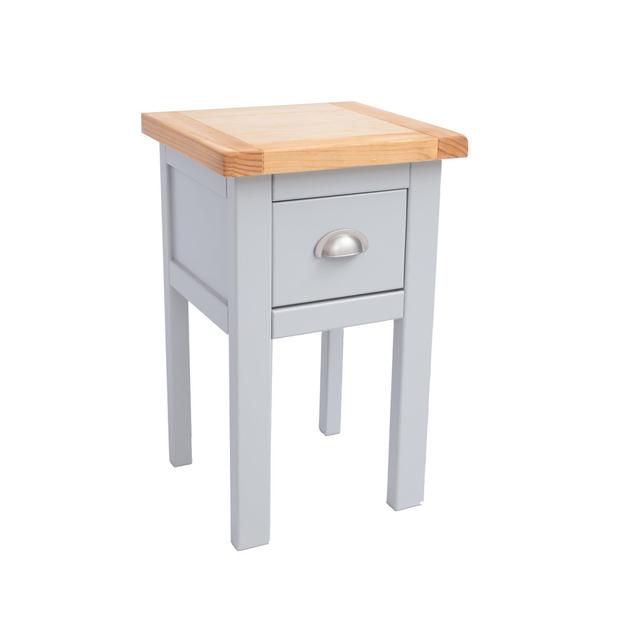 1 Drawer Bedside Table Marlow Home Co. Colour: Grey/Oak/Silver on Productcaster.