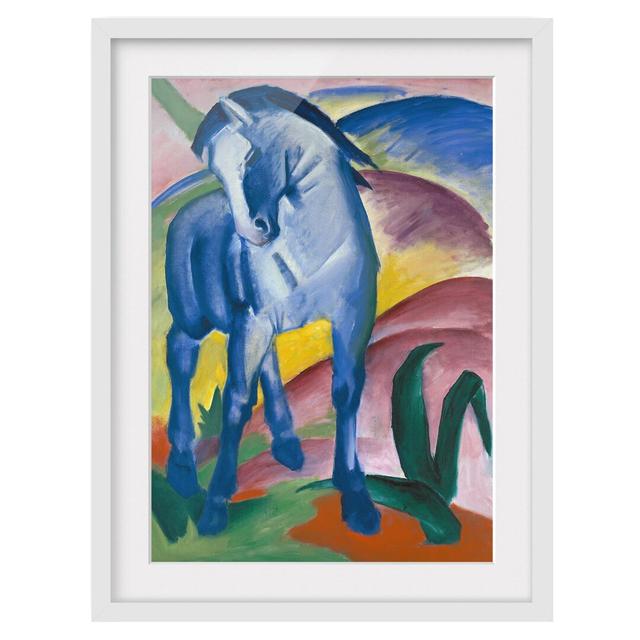 Blue Horse by Franz Marc - Picture Frame Painting Print on Paper East Urban Home Rahmenoptionen: Matt white, Size: 100 cm H x 70 cm W on Productcaster.