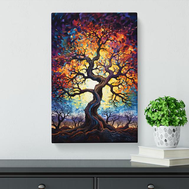 Oak Tree Expressionism Art No.2 - No Frame Art Prints Marlow Home Co. Size: 50cm H x 35cm W x 3cm D on Productcaster.