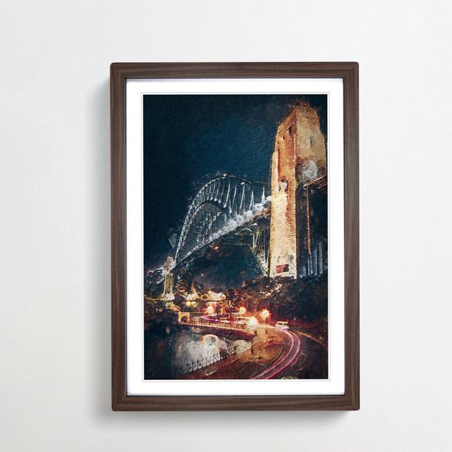 Sydney Harbour Bridge Australia Abstract Art - Picture Frame Painting Print East Urban Home Size: 48cm H x 36cm W x 2cm D, Frame Option: Walnut Framed on Productcaster.