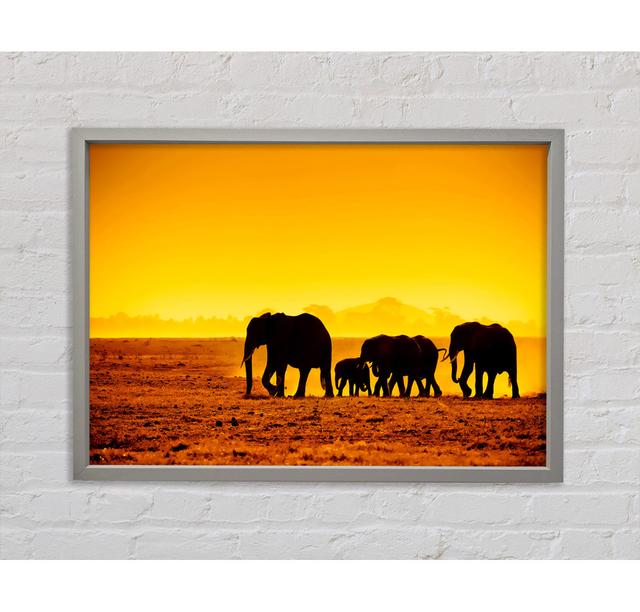 Hurd Of Elephants - Single Picture Frame Art Prints on Canvas Bright Star Size: 59.7cm H x 84.1cm W x 3.3cm D on Productcaster.