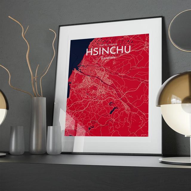 Hsinchu City Map in Nautical - Unframed Graphic Art Borough Wharf Size: 20cm H x 16cm W x 0.05cm D on Productcaster.