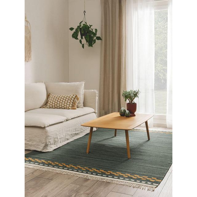 Wollteppich Jivan Dunkelgrün benuta Teppichgröße: Rechteckig 200 x 300 cm on Productcaster.