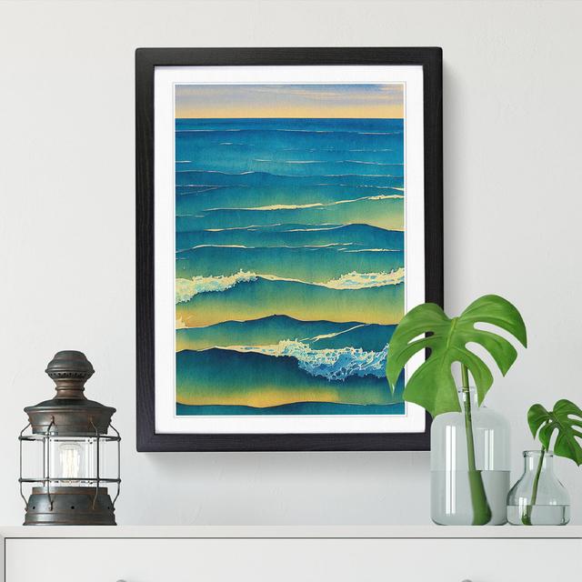 Watercolour Seascape Vol.4 - Picture Frame Print Big Box Art Frame Option: Oak, Size: 46cm H x 34cm W x 2cm D on Productcaster.