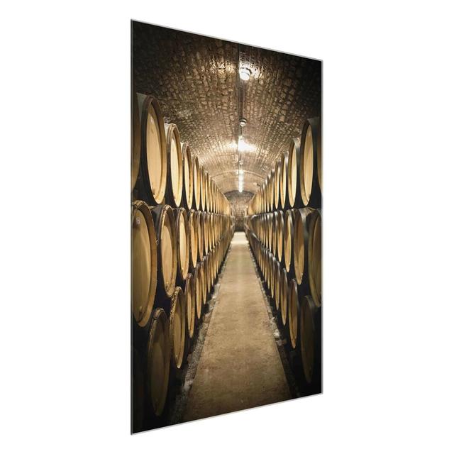 Wine Cellar - Photograph Print on Glass East Urban Home Size: 100 cm H x 75 cm W on Productcaster.