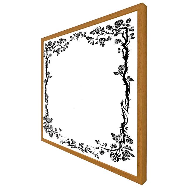 Ummi Rose & Vine Silhouette - Single Picture Frame Art Prints ClassicLiving Size: 41cm H x 41cm W x 4cm D, Format: Oak Framed on Productcaster.