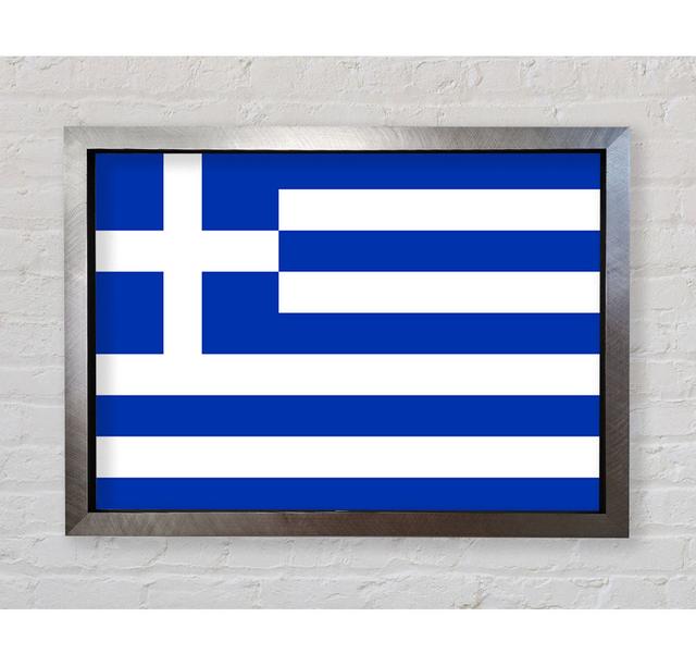 Greece Framed Print Wall Art Latitude Run Format: Silver Framed Paper, Size: 84.1cm H x 118.9cm W x 3.4cm D on Productcaster.