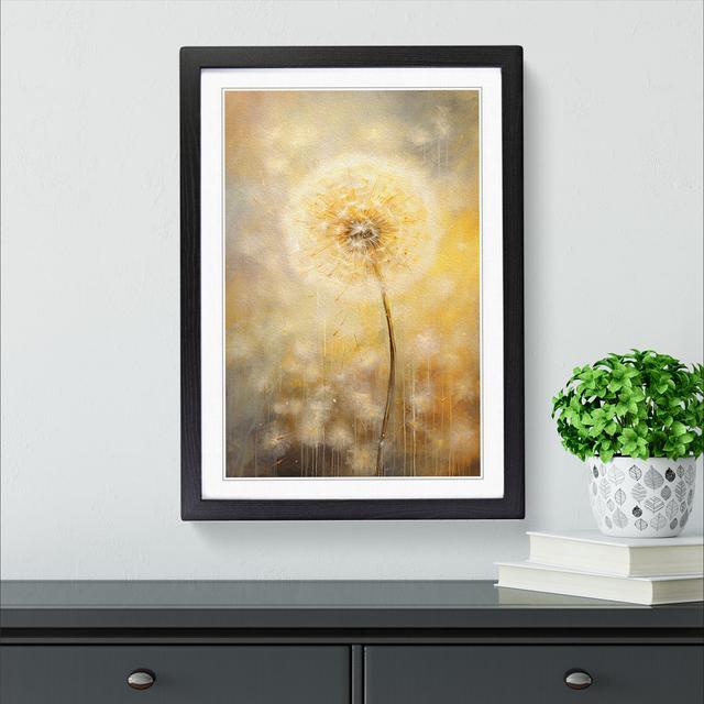 Dandelion Gestural - Single Picture Frame Print on Wood 17 Stories Format: Black Framed, Size: 46cm H x 34cm W on Productcaster.