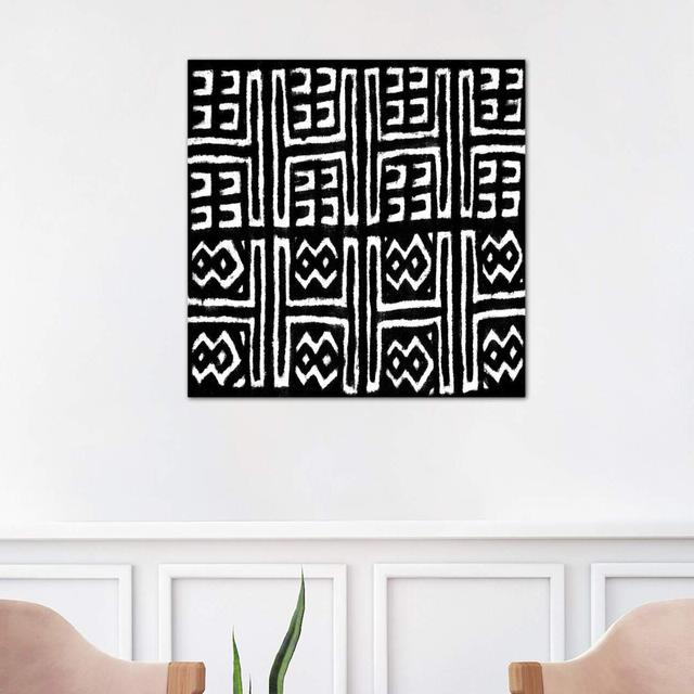 Mudcloth Black Geometric Design VII by Ellie Roberts - Wrapped Canvas Graphic Art Print 17 Stories Size: 66.04cm H x 66.04cm W x 1.91cm D on Productcaster.