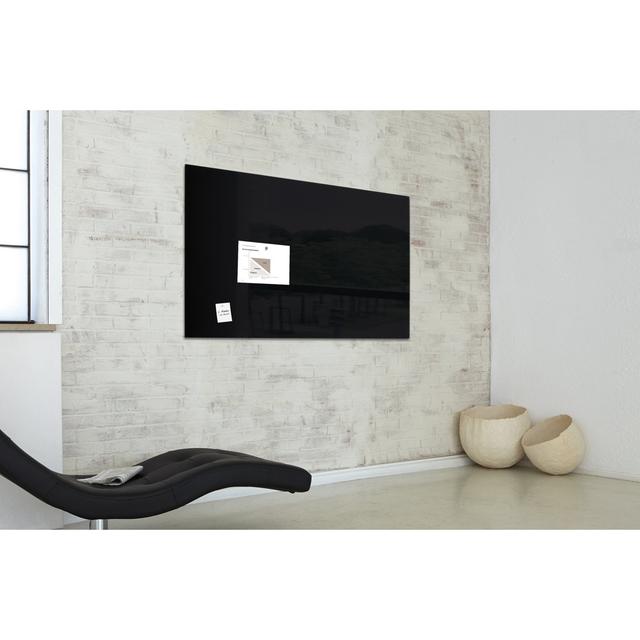 Artverum Wall Mounted Glass Board SIGEL GmbH Size: 90cm H x 120cm W x 120cm L, Surface Colour: Black on Productcaster.