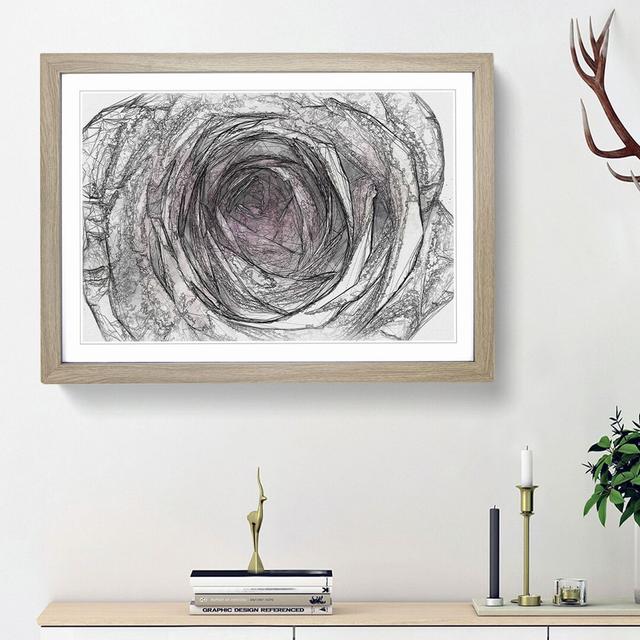 A Pale Pink Rose in Abstract - Picture Frame Graphic Art Print East Urban Home Frame Option: Oak Framed, Size: 48cm H x 65cm W x 2cm D on Productcaster.