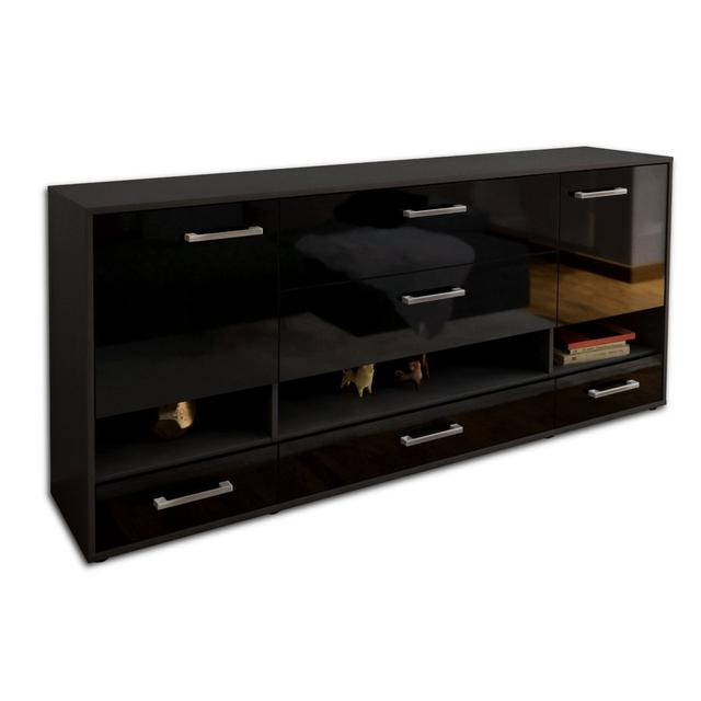 180cm Wide 5 Drawer Sideboard 17 Stories Colour: Black/Anthracite on Productcaster.