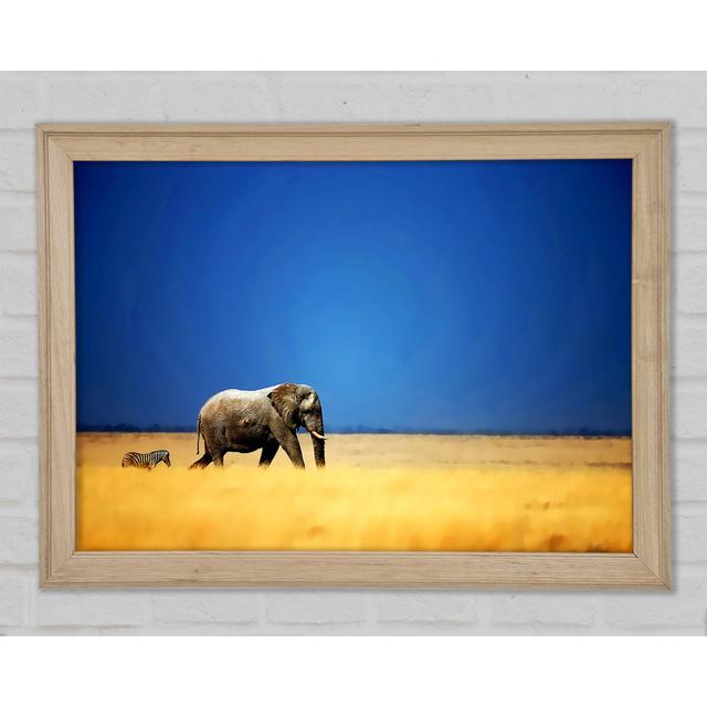 Elephant Safari - Single Picture Frame Art Prints Ebern Designs Size: 29.7cm H x 42cm W on Productcaster.