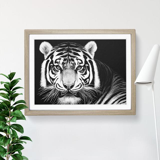 Tiger - Single Picture Frame Print 17 Stories Size: 34cm H x 46cm W, Frame Colour: Oak Framed on Productcaster.