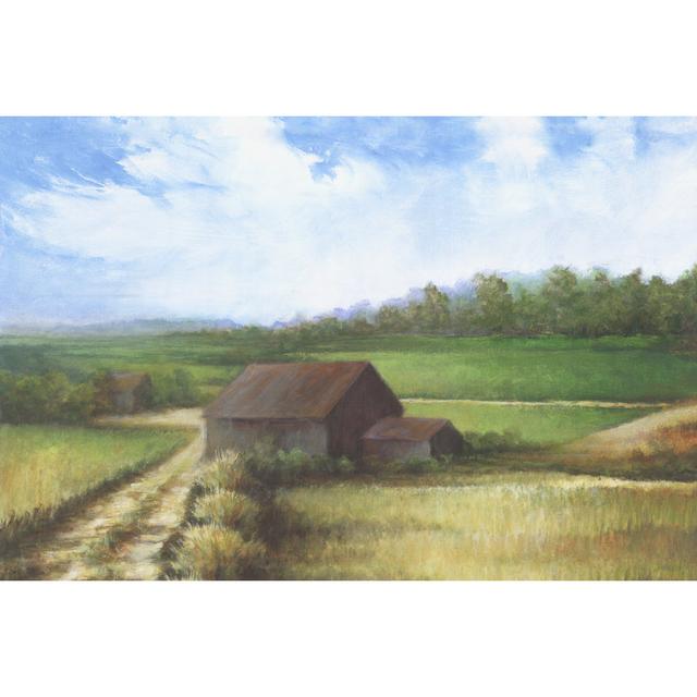 Barn Landscape 1 - Wrapped Canvas Art Prints Brambly Cottage Size: 20cm H x 30cm W x 3.8cm D on Productcaster.