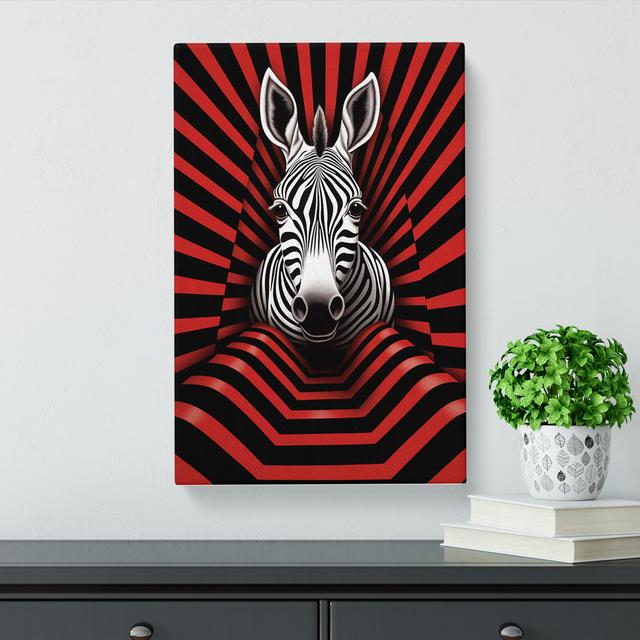 Zebra Op No.2 - Single Picture Frame Art Prints 17 Stories Size: 76cm H x 50cm W x 3cm D on Productcaster.