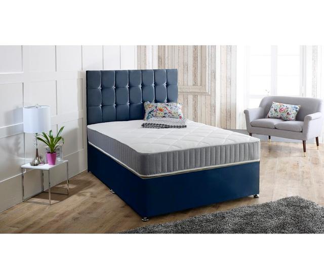 Jeanette Divan Bed & Headboard Fairmont Park Size: Kingsize (5'), Colour: Marine Blue on Productcaster.