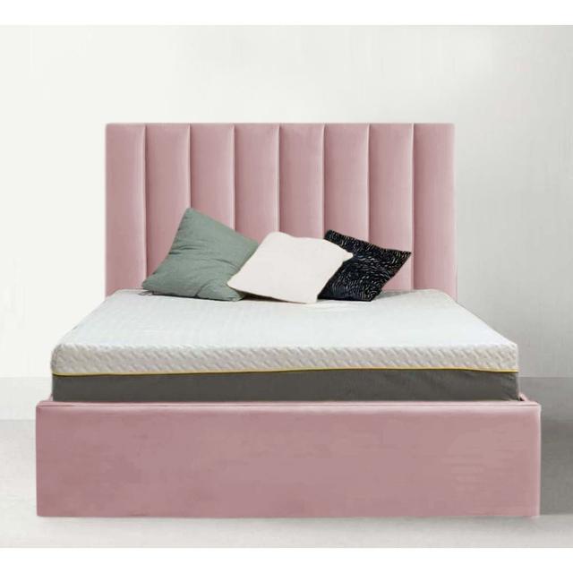 Alfie-John Upholstered Other Bed Canora Grey Size: Double (4'6), Colour: Pink on Productcaster.