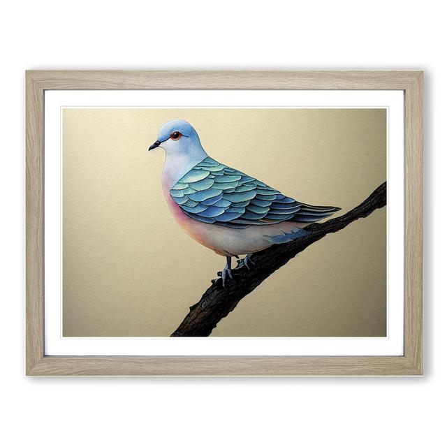 Dove Bird in Watercolour Vol.1 - Picture Frame Painting ClassicLiving Frame Colour: Oak Framed, Size: 25cm H x 34cm W x 2cm D on Productcaster.