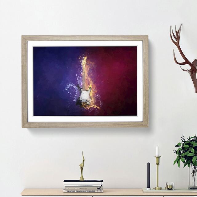 Electric Guitar Elements in Abstract - Picture Frame Painting Print East Urban Home Size: 62cm H x 87cm W x 2cm D, Frame Option: Oak Framed on Productcaster.