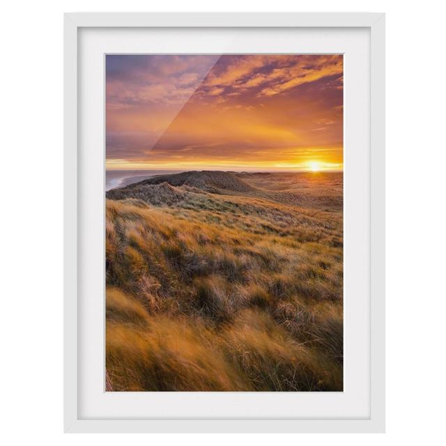 Sunrise on the Beach in Sylt Framed Photograph East Urban Home Frame Options: Matt white, Size: 55 cm H x 40 cm W on Productcaster.