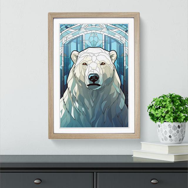 Polar Bear Art Deco - Single Picture Frame Print on Wood Alpen Home Size: 34cm H x 25cm W, Format: Oak Framed on Productcaster.