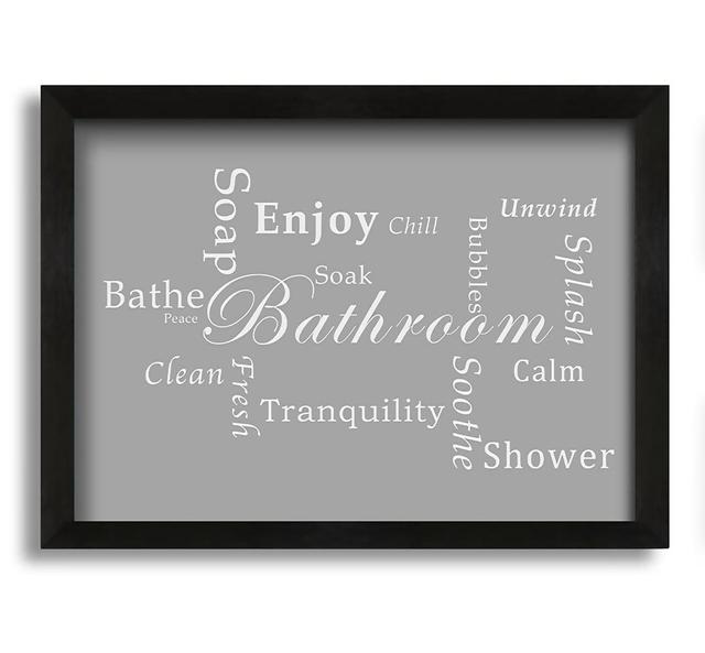 Bathroom Tranquility - Picture Frame Graphic Art on Canvas August Grove Size: 30cm H x 42cm W x 10cm D, Colour: Dark Grey on Productcaster.