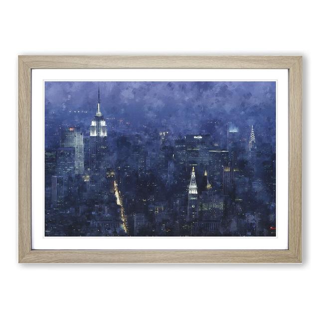 New York Skyline Vol.12 - Picture Frame Graphic Art East Urban Home Frame Option: Oak Framed, Size: 36cm H x 48cm W x 2cm D on Productcaster.