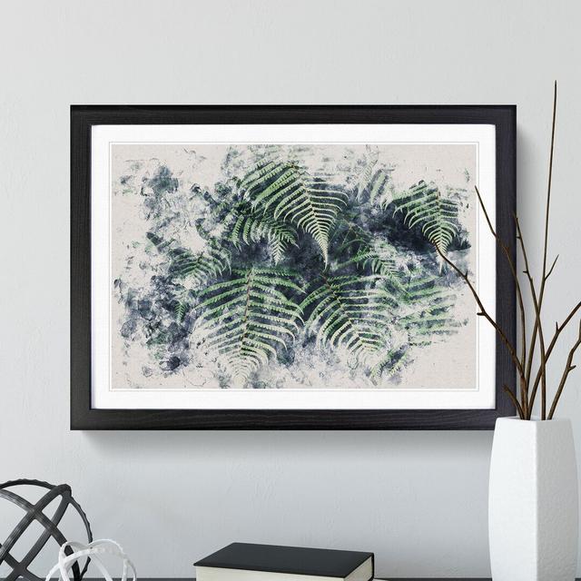 Fern Leaves Vol.1 Watercolour - Picture Frame Graphic Art East Urban Home Frame Option: Black, Size: 36cm H x 48cm W x 2cm D on Productcaster.