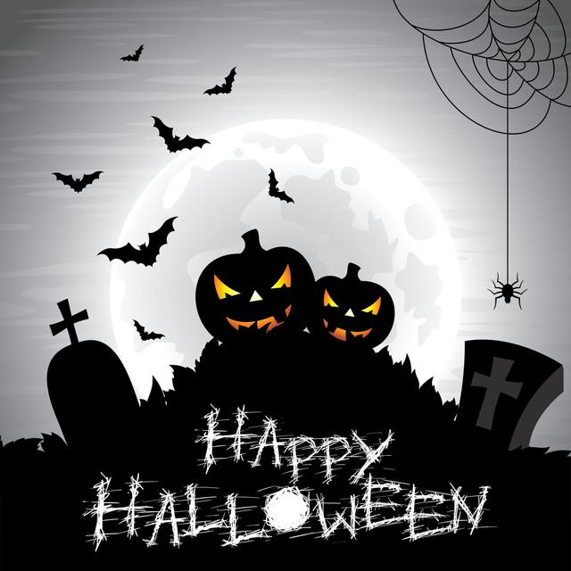 Banach Vector Illustration On A Halloween Theme - Print ClassicLiving Size: 91cm H x 91cm W x 3.8cm D on Productcaster.