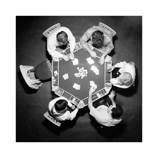 1950S High Angle Overhead View of Five Anonymous Men Playing Poker by Vintage Images - Wrapped Canvas Photograph Latitude Run Size: 45.72cm H x 45.72c on Productcaster.