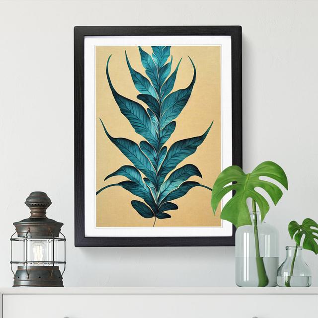 Fern Leaf Scroll Art - Print 17 Stories Size: 34cm H x 25cm W x 2cm D, Frame Option: Oak on Productcaster.