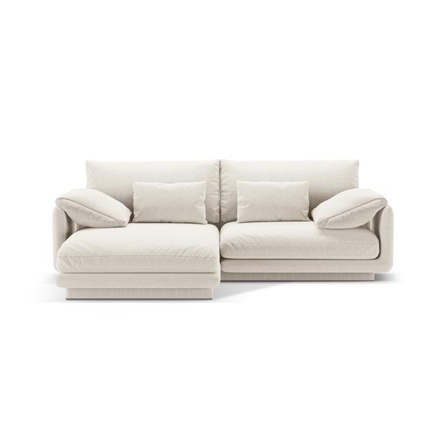 Ecksofa Rinnah Ebern Designs Polsterfarbe: Elfenbeinfarbener strukturierter Stoff, Ausrichtung: Links ausgerichtet, Größe: 83 cm H x 170 cm B x 220 cm on Productcaster.