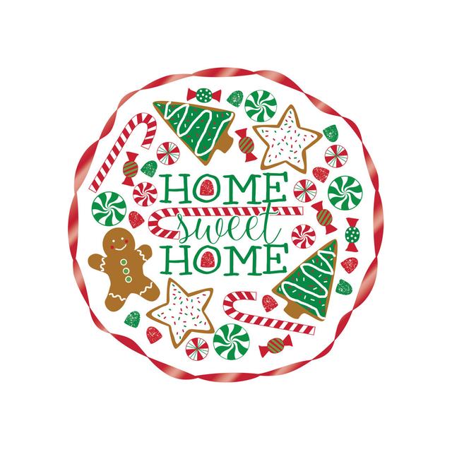 Home Sweets Wreath 2 - Wrapped Canvas Print The Seasonal Aisle Size: 122cm H x 122cm W x 3.8cm D on Productcaster.