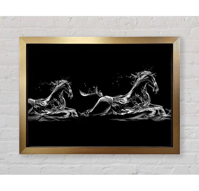 Water Horses - Single Picture Frame Art Prints Bright Star Size: 100cm H x 141.4cm W x 3.4cm D on Productcaster.